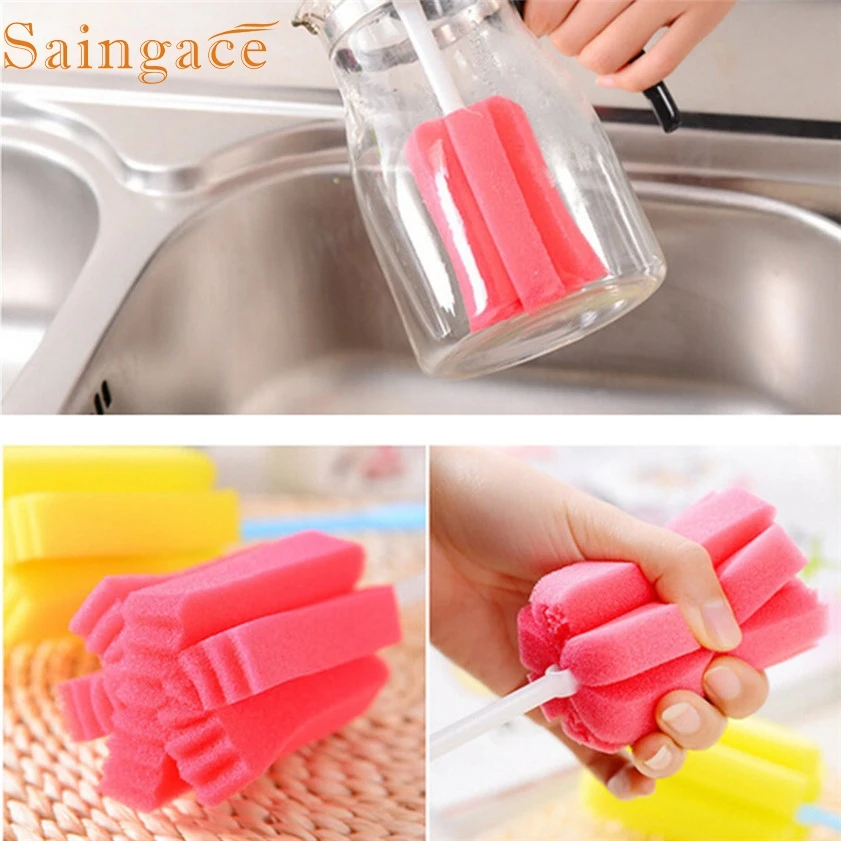 1 шт. щетка из губки для мытья кухни|sponge brushes for wineglass|kitchen clean toolscleaning tools |