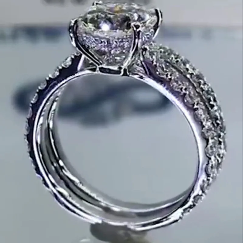 Klassieke Cirkel роскошная инкрустация Aaa циркониевый камень Ringen Voor Vrouwen Mode Bruiloft кольцо