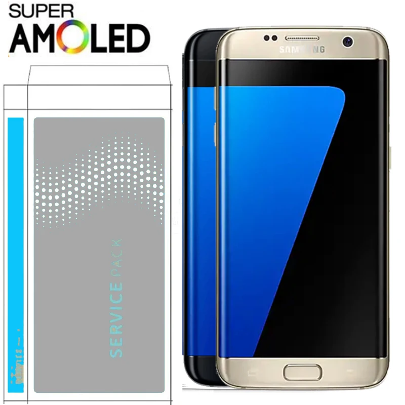 Оригинальный 5 ''дисплей с защитой от теней Ghost image LCD рамкой для SAMSUNG s7 edge G935 G935F