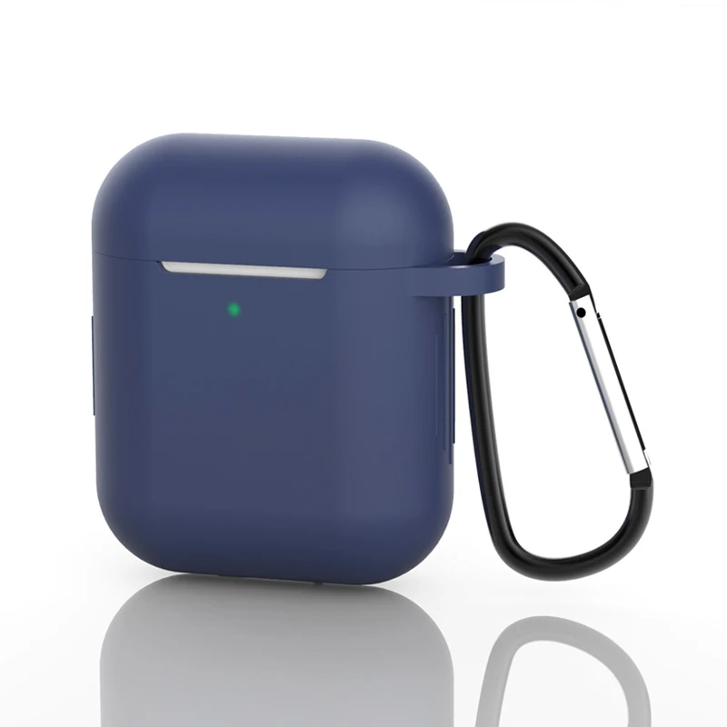 Navy Blue Силиконовый мягкий Bluetooth беспроводной чехол для наушников s для AirPods 2 защитный чехол Аксессуары для Apple Airpods2 чехол для зарядки - Цвет: Navy Blue