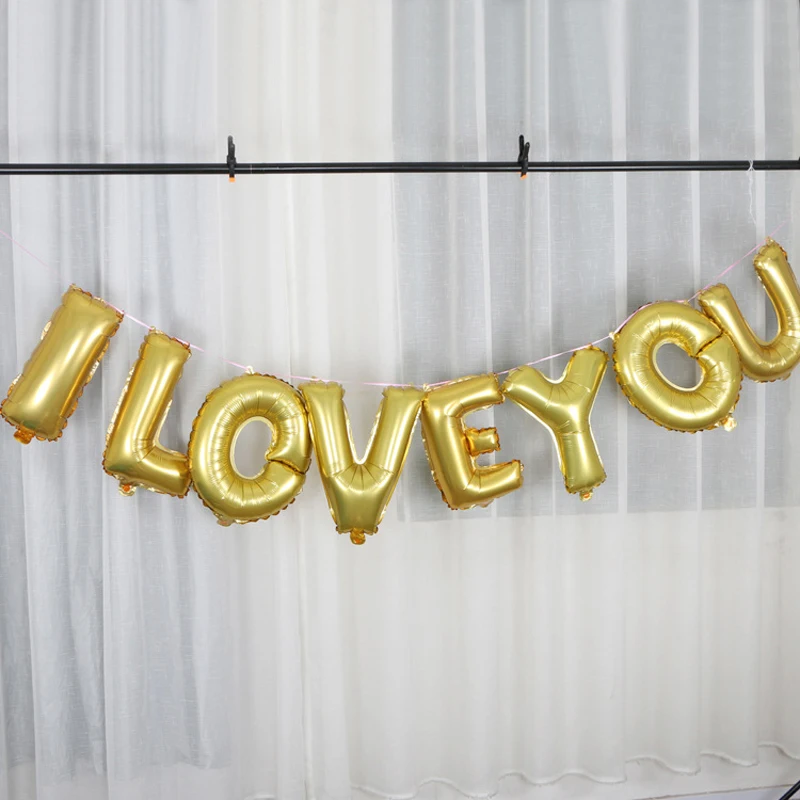 1 Набор 16-дюймовые гелиевые воздушные шары из фольги с надписью I LOVE YOU | Дом и сад