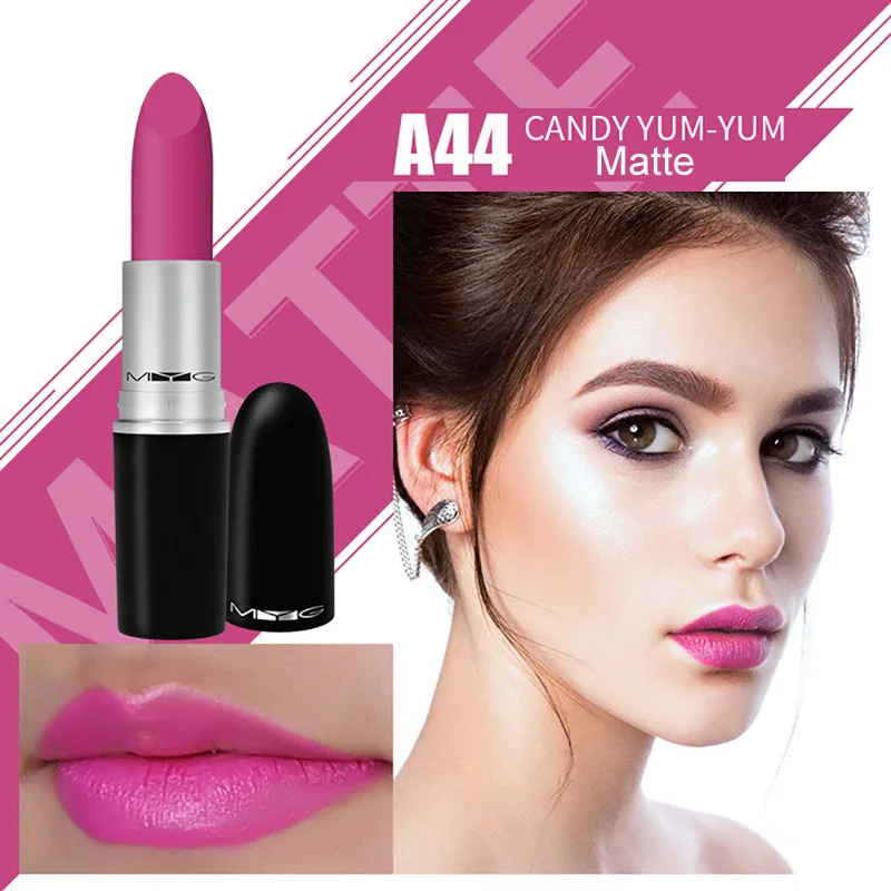 A44 candy yum yum MYG, водостойкая бархатная матовая помада, сексуальные красно-коричневые пигменты, макияж, помада, телесный розовый, водостойкая Профессиональная помада - Цвет: A44 candy yum yum
