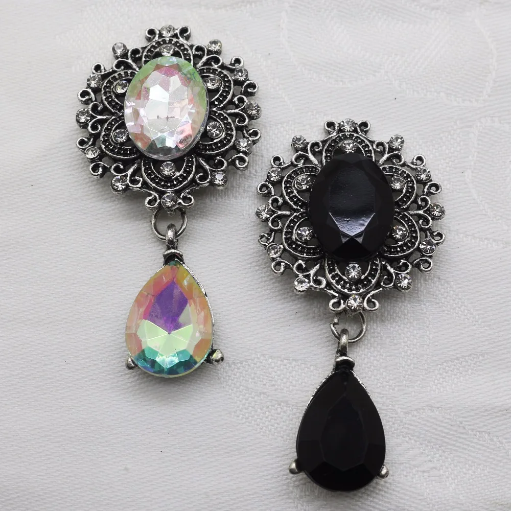 

Wholesa New 50pc Retro color Acrylic rhinestone button 2017 Wedding Decoraation Flatback clothing metal button DIY Accessories