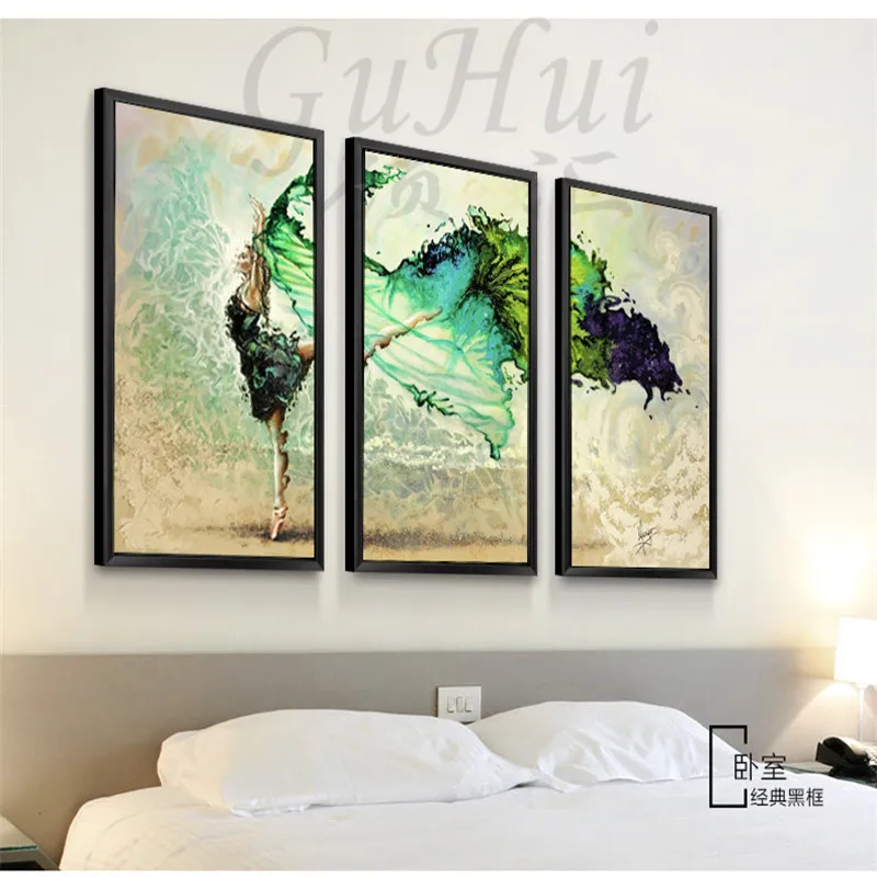 Современная элегантная зеленая лента балет красота абстрактная картина маслом