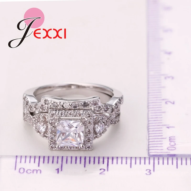 Withe CZ Кристалл абсолютно новый 925 пробы серебряные свадебные комплекты