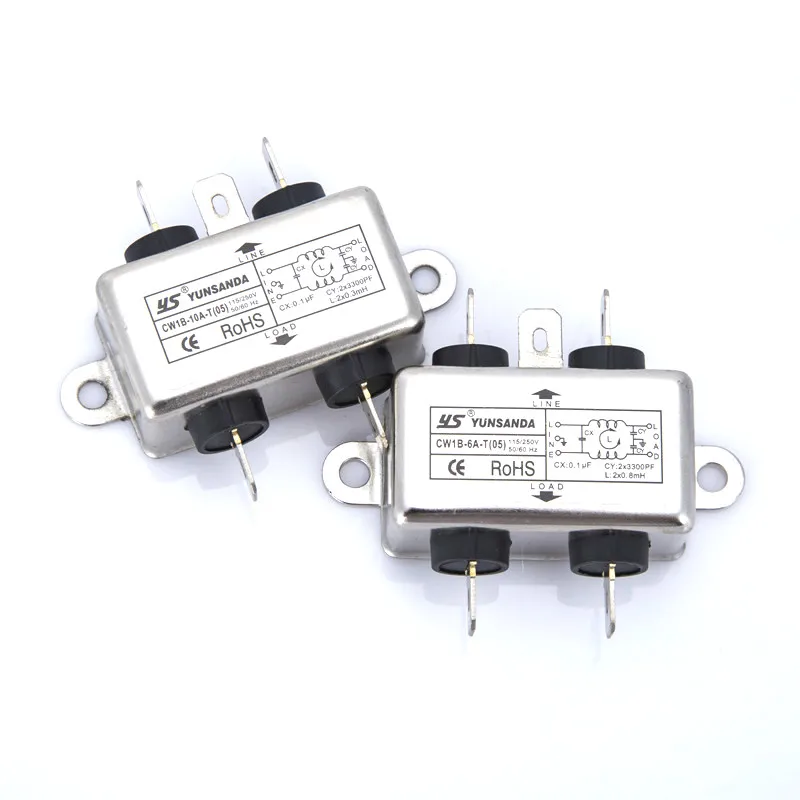 Мощность EMI фильтр CW1B 10A T 115V 250V 50/60HZ разъемы|Соединители| |