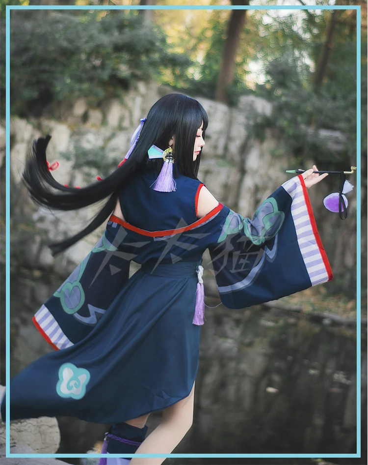 [В наличии] кимоно + парик кольца игра Onmyoji фигурка призрак дым Униформа Хэллоуин