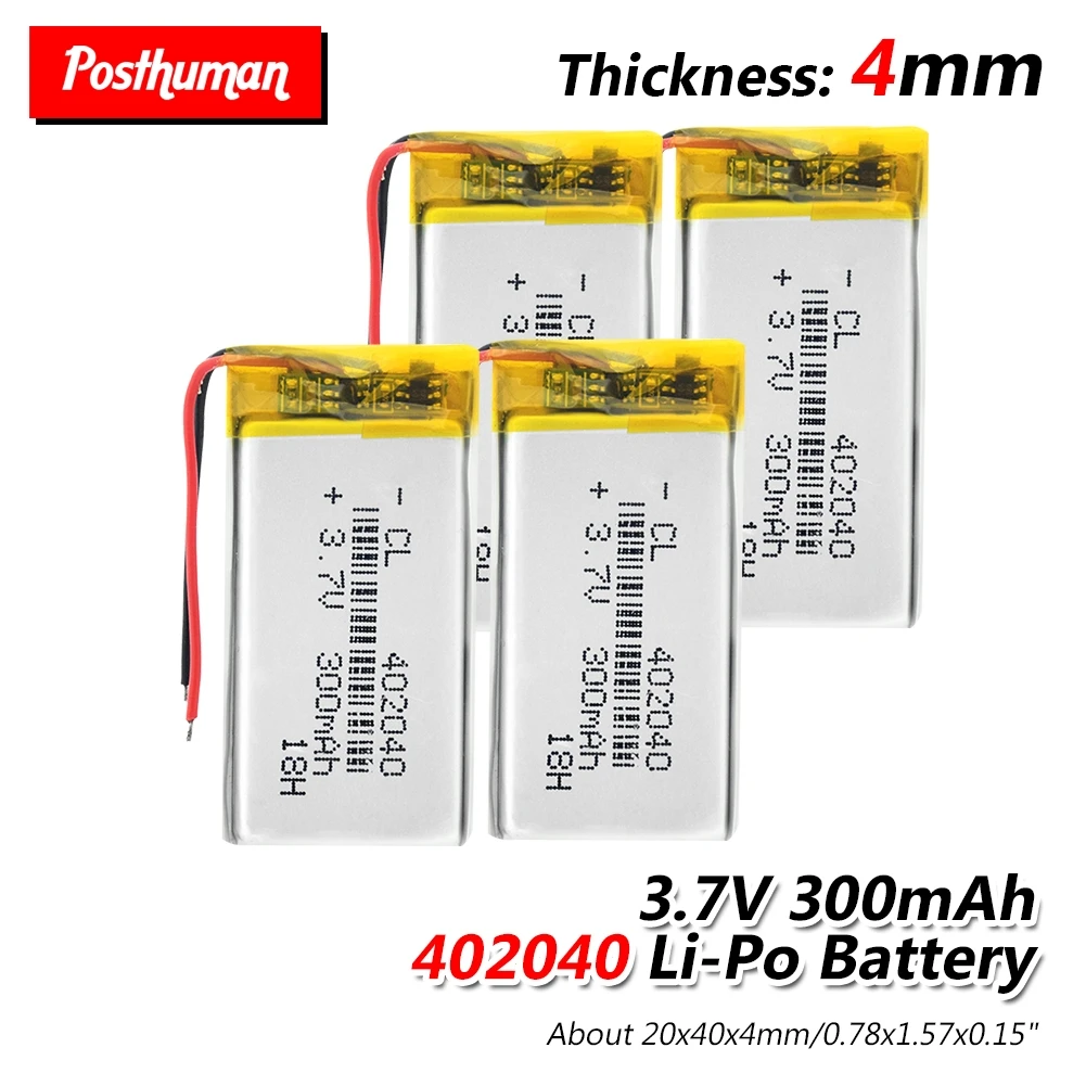402040 литий-полимерная Li-Po литий-ионная аккумуляторная батарея 300mAh литий-ионная батарея Lipo ячеек для gps MP3 MP4 диктофона