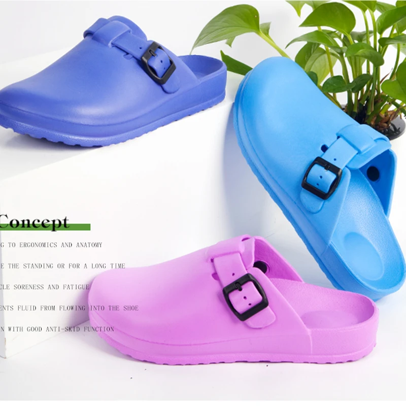 

ManChnnHui EVA soft medical shoes clinical hospital slippers men and women belt shoes work Clog doctor nurse clogs flat shoes