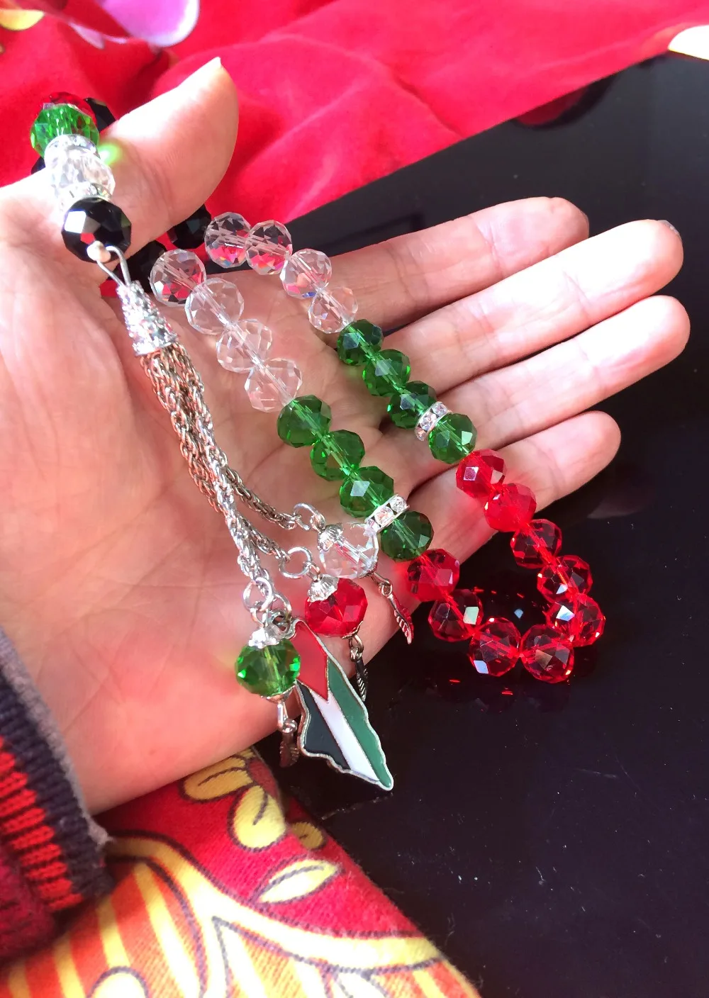 Палестинского флаг карта четки masbaha Misbaha браслет Палестина Jewelry Подвеска tesbih tasbih teespih