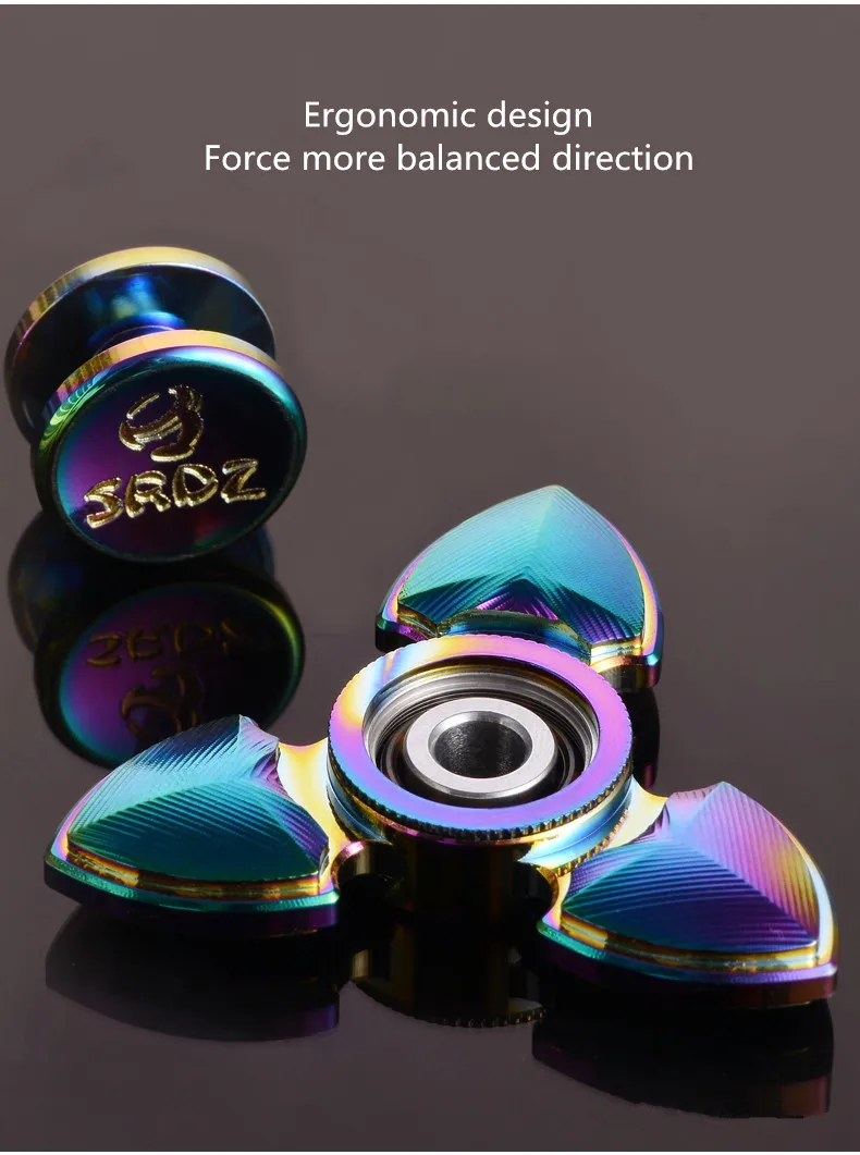 Трехлистный красочный красивый ручной Спиннер Edc Tri-Spinner из чистой латуни, антистрессовый Спиннер для детей и взрослых, фокусные игрушки