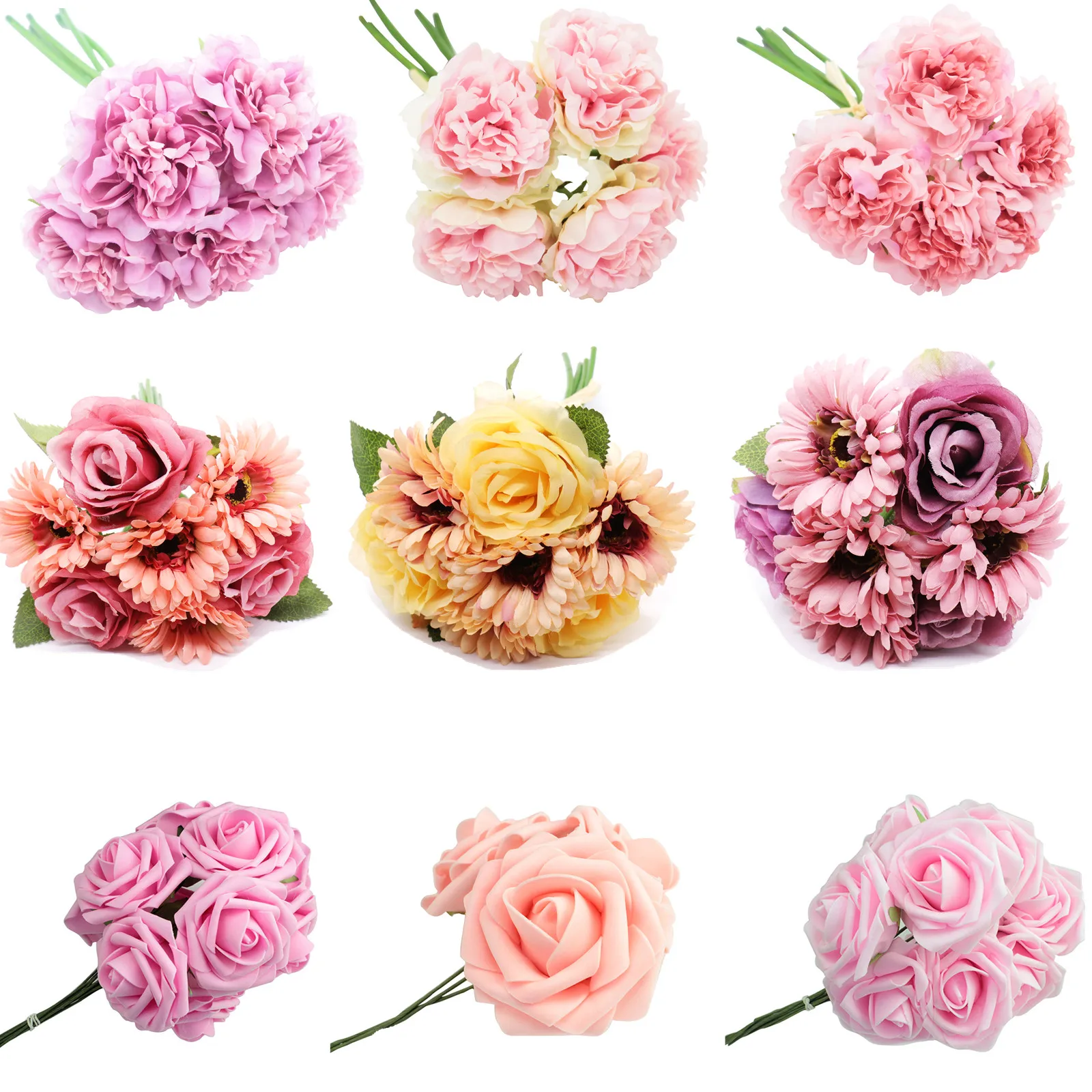 

High Quality Artificial Orchid Silk Flower Foam Rose Flowe Bridal Bouquet Christmas Wedding Valentine's Day Gifts DIY Home Decor