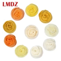 lmdz 1pcs 50g yellow color wool fibre roving for needle felting handcraft diy spinning fiber needlework sewing crafts material