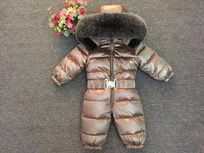 Зимний комбинезон для русской зимы; коллекция года; куртка для маленьких мальчиков; Верхняя одежда на утином пуху для маленьких девочек; детская верхняя одежда; куртки; пальто;-30 - Цвет: 18
