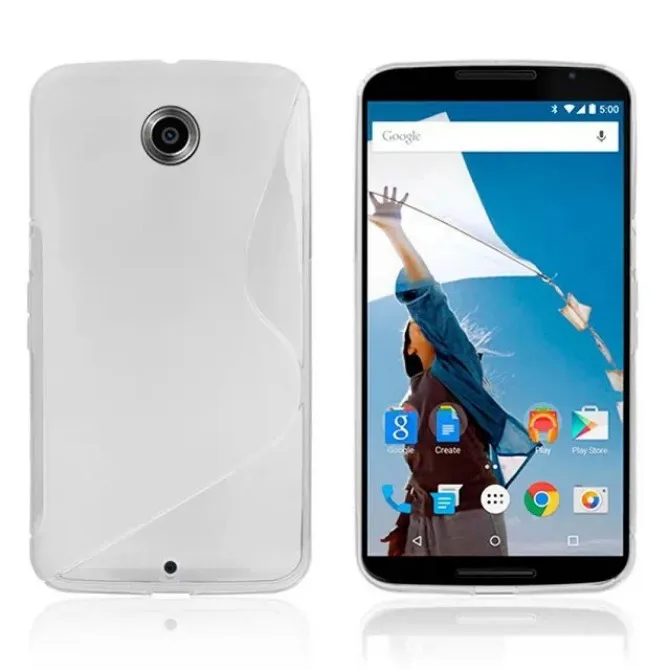 1 шт. для Google Nexus 6 S Line Стиль Мягкий ТПУ гелевый Чехол для Motorola Moto Nexus 6 - Цвет: Прозрачный