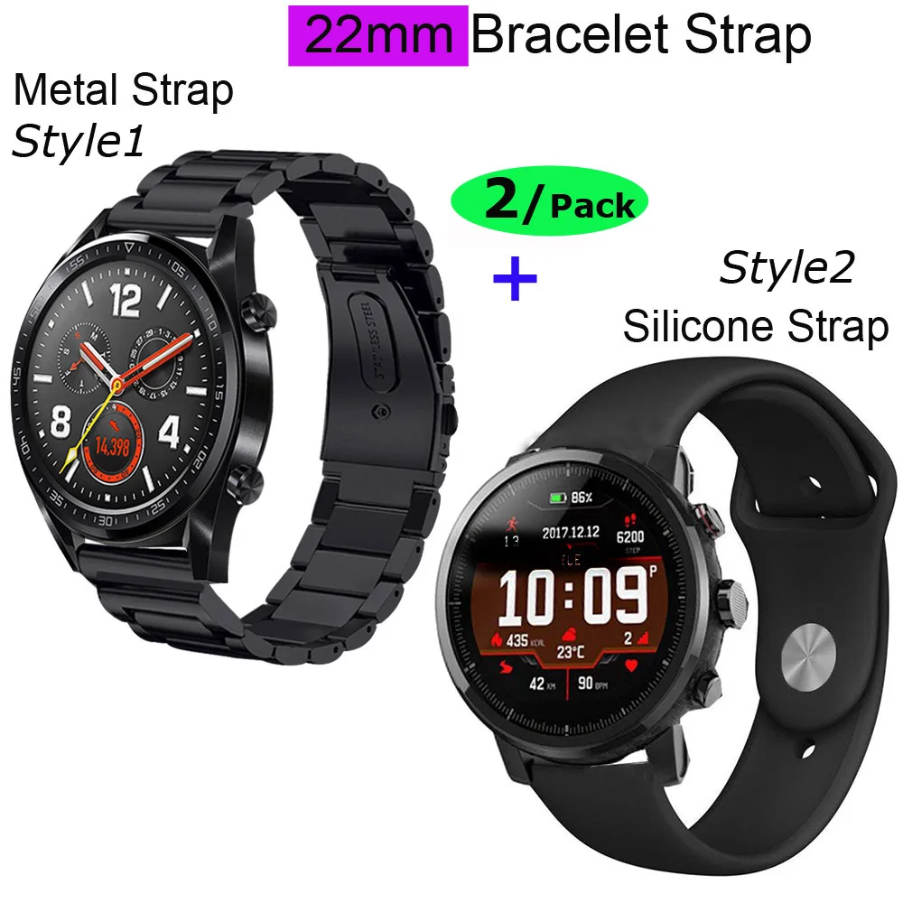 22 мм браслет ремешок для Xiaomi Amazfit GTR 47 мм Pace Stratos ремешок для samsung gear S3 Galaxy 46 мм нержавеющая сталь ремешок для часов