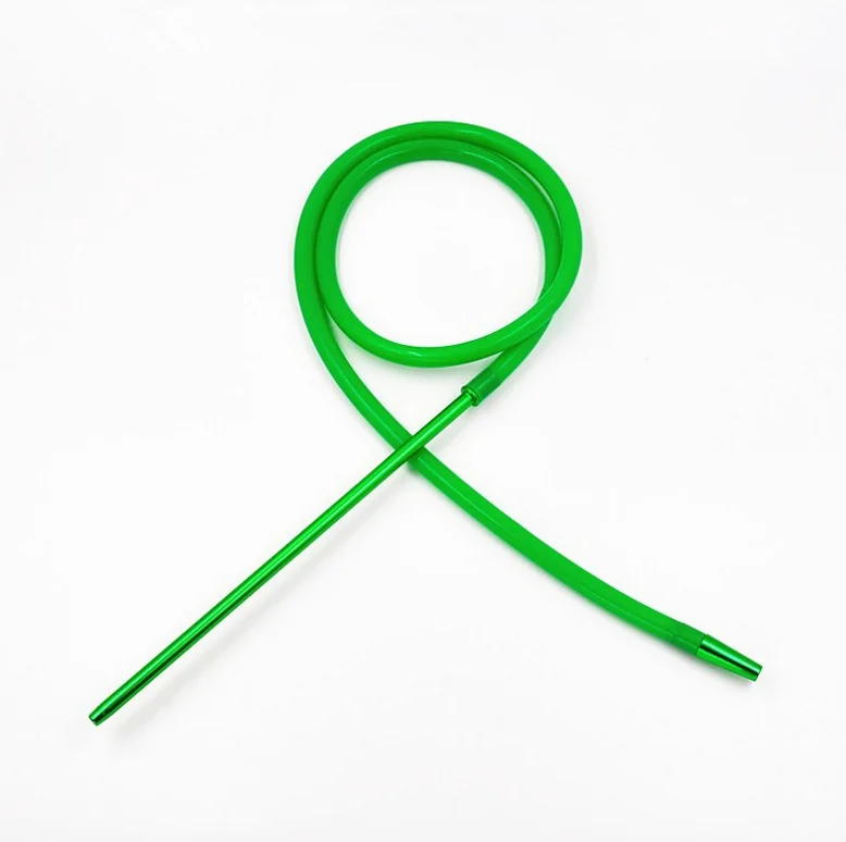 green 1,9 м кальян кальянный шланг алюминиевая ручка рот советы силиконовый шланг кальянный шланг шланги принадлежности чаша для кальяна аксессуары - Цвет: green