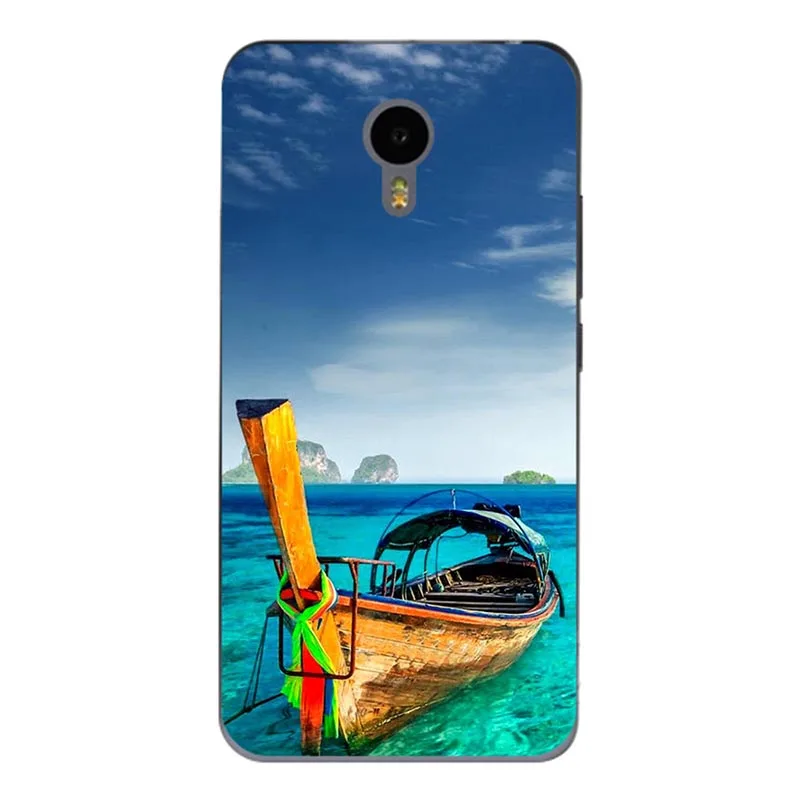 Модный чехол с мультипликационным принтом для Meizu M6 M5 M3 M2 Note M 5 6 3 2, мини-чехол для телефона с изображением кота и пейзажа, задняя крышка