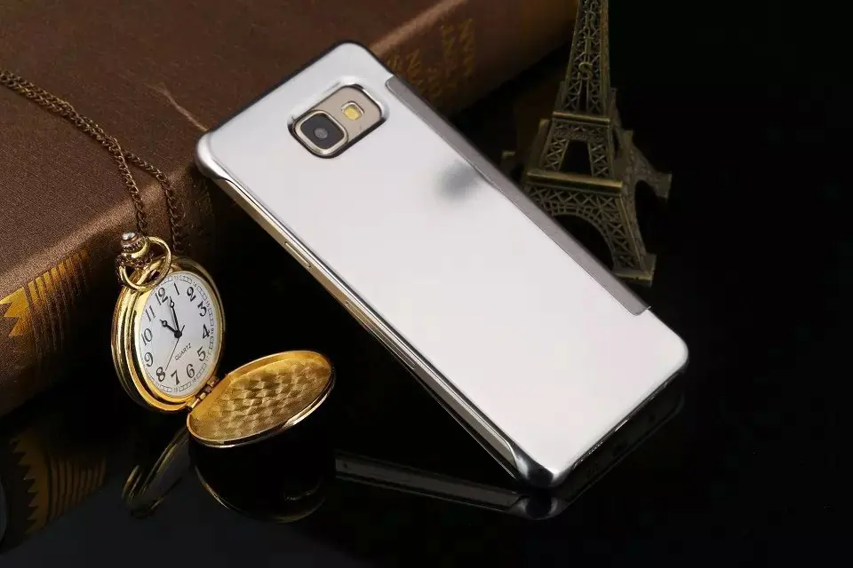 Умный кожаный чехол-книжка для samsung Galaxy S11 S10 S7 Edge S8 S9 Plus Note 7 8 9 10 C5 C7 C9 Pro роскошный зеркальный прозрачный чехол