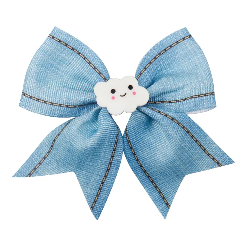 Kawaii Мультяшные волосы банты синяя корсажная лента с единорогом конфеты заколки для девочек прекрасный головной убор Головные уборы аксессуары для волос