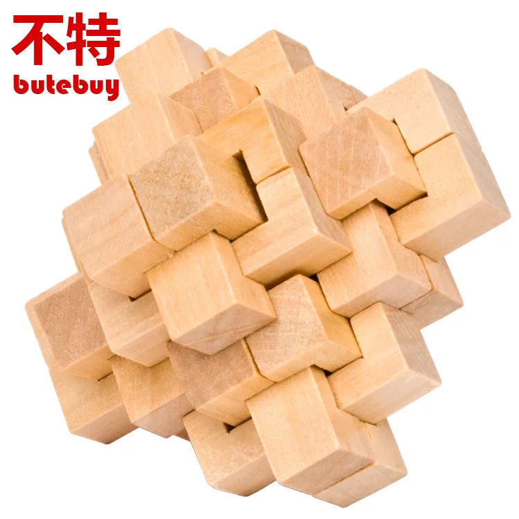 butebuy Kong Ming Luban Lock Chinese Traditional Toy Unique 3D Wooden Puzzles Classical Intellectual Educational Toys for Kids | Игрушки и