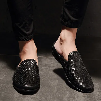 2019 Genuine leather men 39 s sandals Casual shoes Sheepskin Slipper Ventilation Hand knit High-quality fashion Doug | Обувь