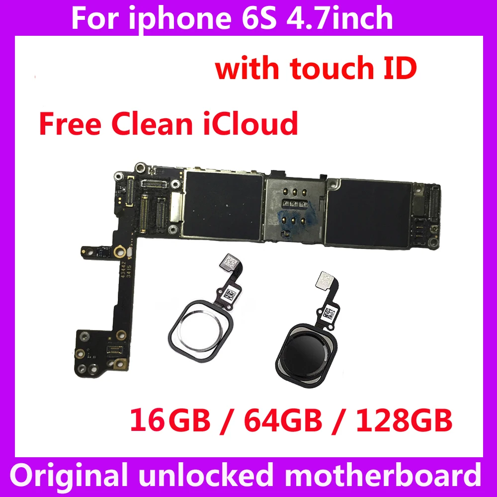 Материнская плата Clean iCloud IOS для iphone 6 S материнская с/без touch ID 16 Гб 64 128 ГБ