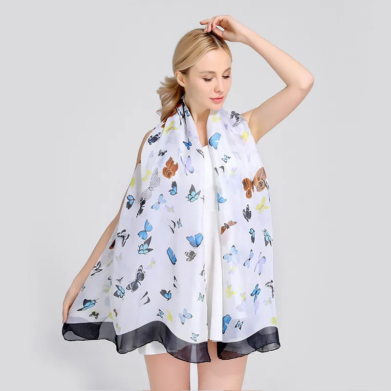 Женский шелковый шарф в горошек роскошный брендовый хиджаб богемном стиле 2018 |