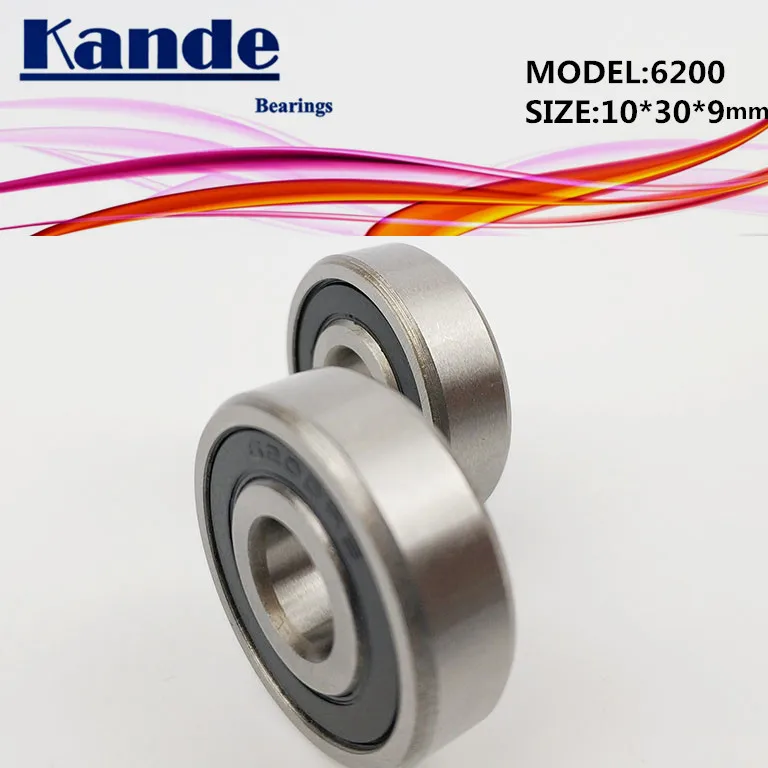 Однорядный радиальный шарикоподшипник Kande 6200RS 10 шт. ABEC-5 6200 2RS 10x30x9 мм 6200RZ |
