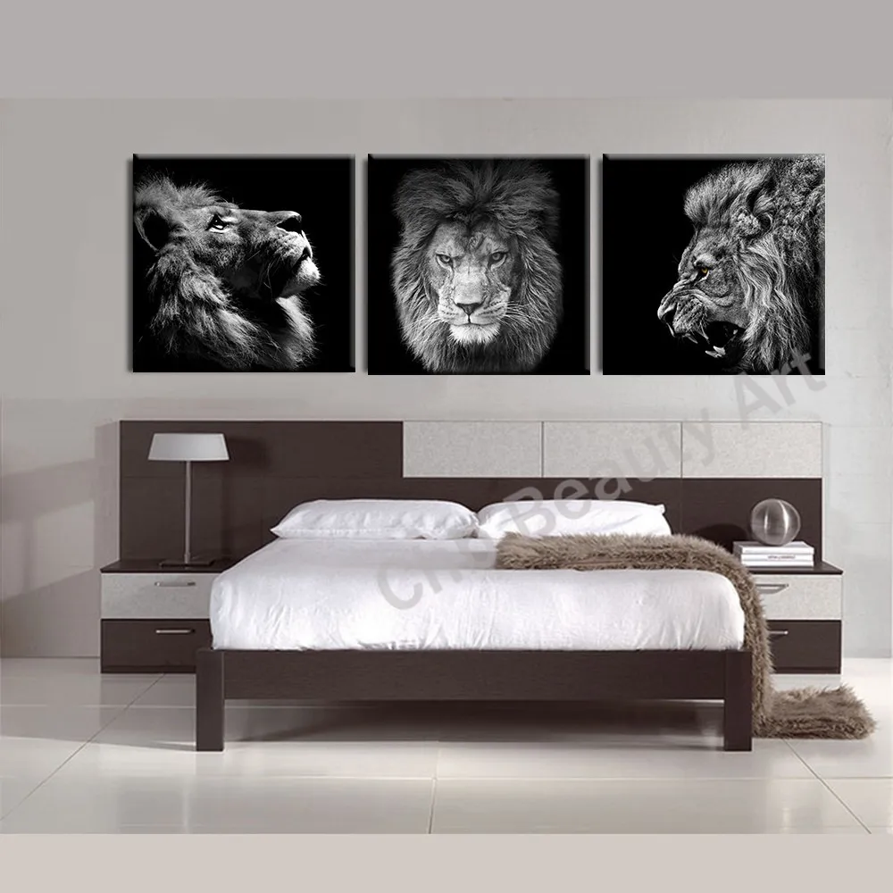 

3 Panels Lion king canvas art modern abstract painting wall pictures for living room decoration pictures canvas print no frame