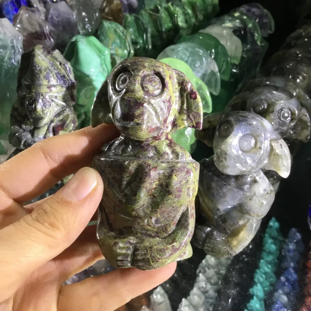 Натуральный драгоценный камень резьба Дракон кровь Камень маленькая статуя для