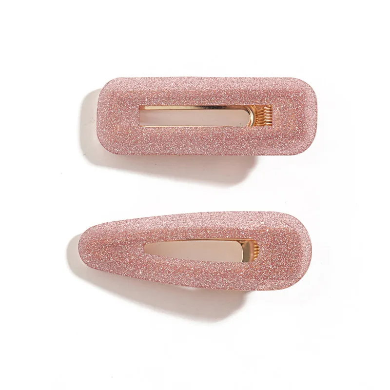 Pink set Новинка, женские 7 видов стилей для девочек, уксусная кислота, прямоугольные заколки для волос, Золотая фольга, шпильки с блестками, заколки, повязка на голову, аксессуары для волос - Окраска металла: Pink set