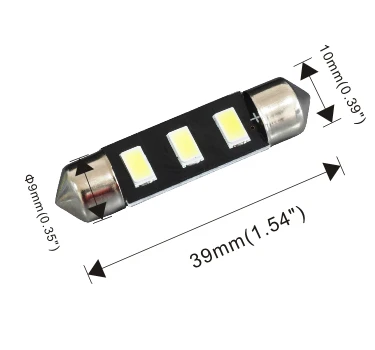 AGLINT 2PCS C5W 39MM Led Festoon Car Dome Reading Light 5730SMD 3Chips For DC12V White 6000K | Автомобили и мотоциклы