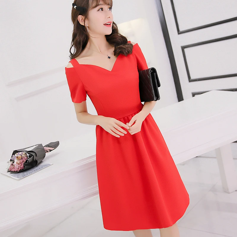 Vestidos mujer 2019 Лето Новое корейское женское плюс размер хлопок v-образный вырез