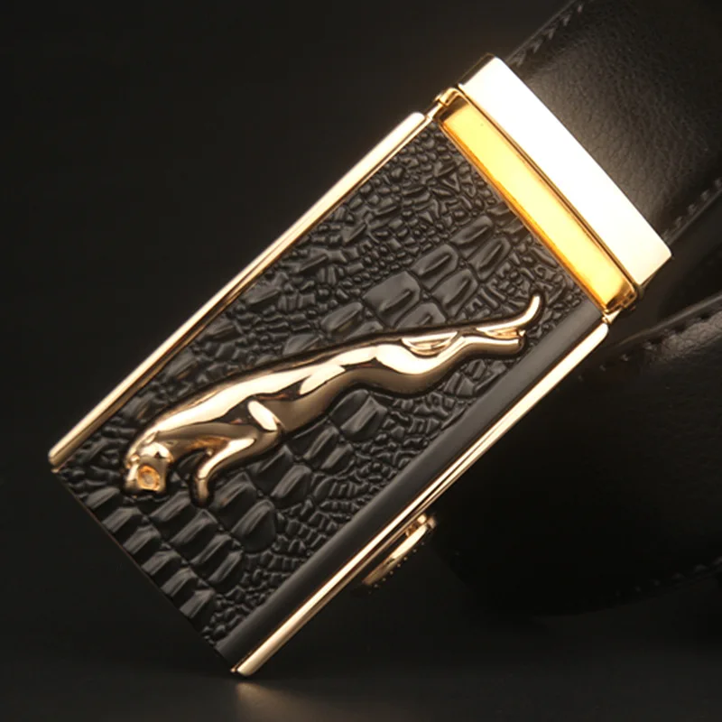 

2019 Famous Brand 50 54 56inch Belt Men Top Quality Genuine Luxury horse Leather Belts for Men Strap Male Metal Automatic Buckle