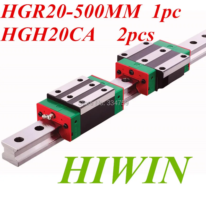 

100% NEW HIWIN Linear Guide HGR20 L500mm rail +2pcs HGH20CA narrow carriages for cnc router cnc parts