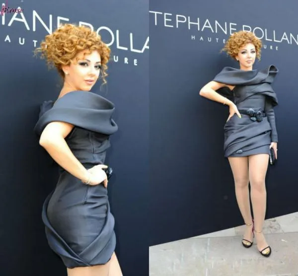 New Fashion Myriam Fares Celebrity Dresses With One Shoulder Ruched Short Sexy Custom Made Modest Black Cocktail Gowns | Свадьбы и