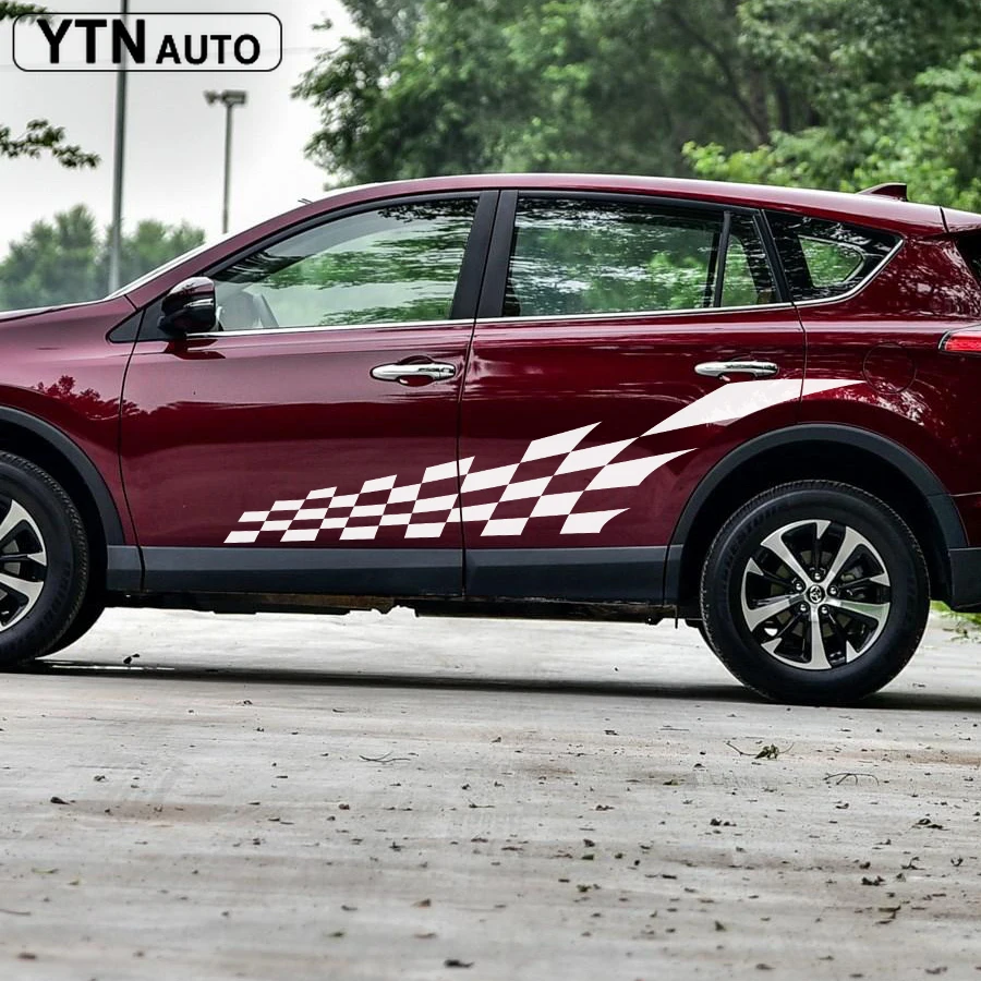 Автомобильные наклейки 2 шт. крутая гоночная боковая дверная сетка графические