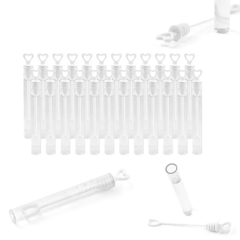 Набор из 48 пузырчатых свадебных пузырьков с ручкой в форме сердца для свадьбы