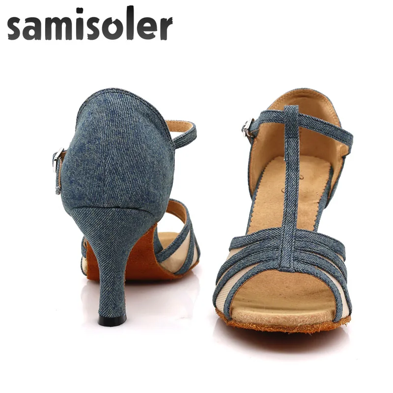Samisoler/Новинка 2018 года обувь для латинских танцев женская сальсы атлас +