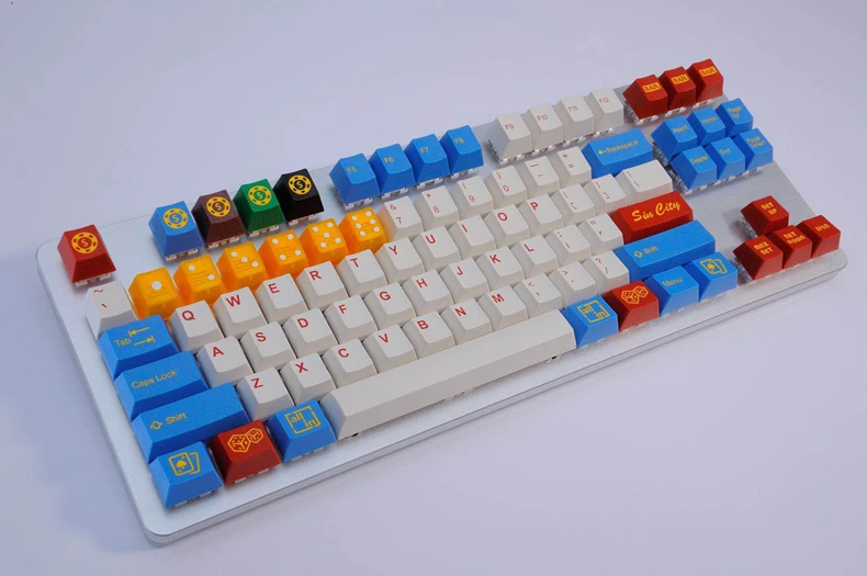 Taihao cubic abs doubleshot keycaps для diy игр механическая клавиатура цвет города Син белый