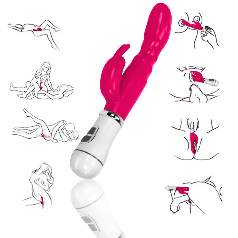 Эротический G-Spot страпон с вибратором для женщин вагинальный клиторальный