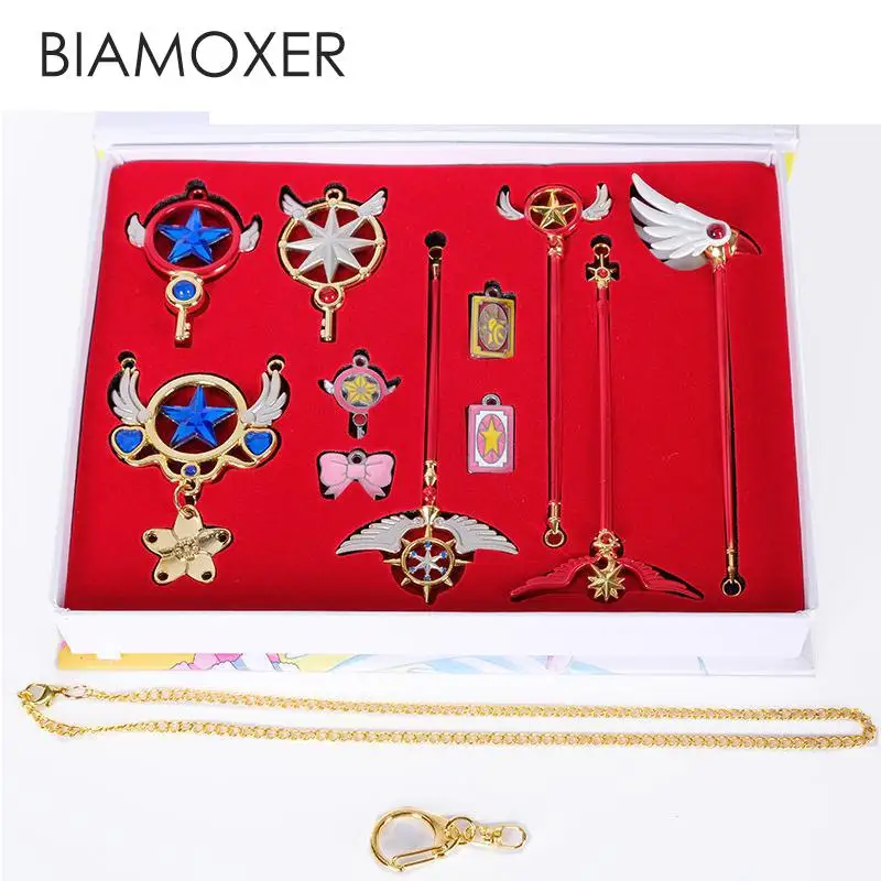 Biamoxer Card Captor прозрачная карта Сакура волшебная палочка для косплея косплей брелок