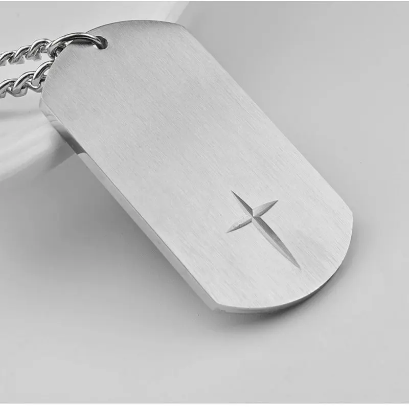 Amgjdk черный широкие полосы dog tag подвеска-крест Цепочки и ожерелья для Для