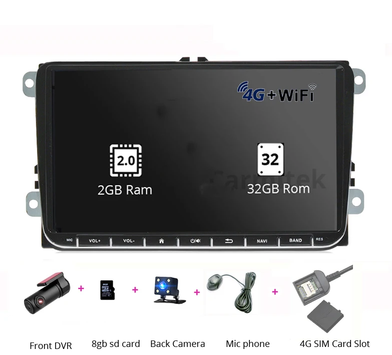 2g32gDVRCamMic 2din Android радио gps Мультимедиа для VW Polo Skoda Superb быстрая для сиденья leon CC Caddy Vento EOS Amarok volkswagen Golf 4 5 6 - Цвет: 2g32gDVRCamMic