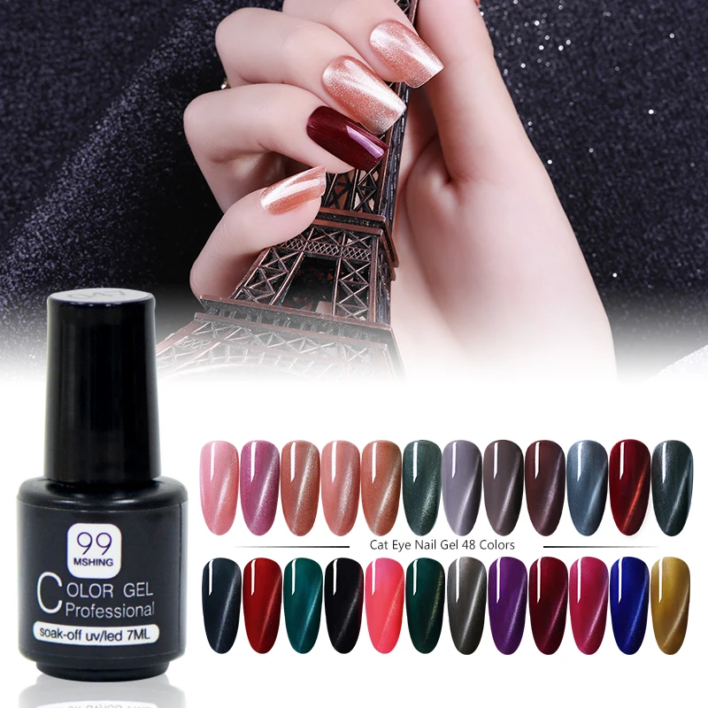 MSHING99 Гель-лак для ногтей с эффектом кошачий глаз Дамский Магнитный Гибридный