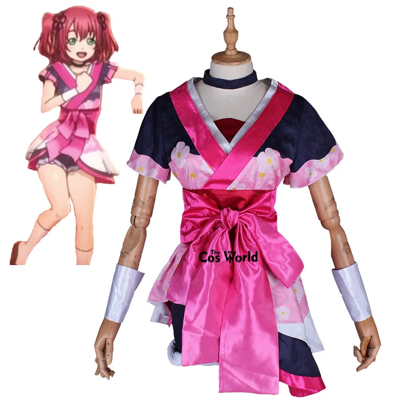 

LoveLive!Sunshine!! Aqours Kurosawa Ruby MY Dance TONIGHT MIRACLE WAVE Yukata Kimono Dress Outfit Anime Cosplay Costumes