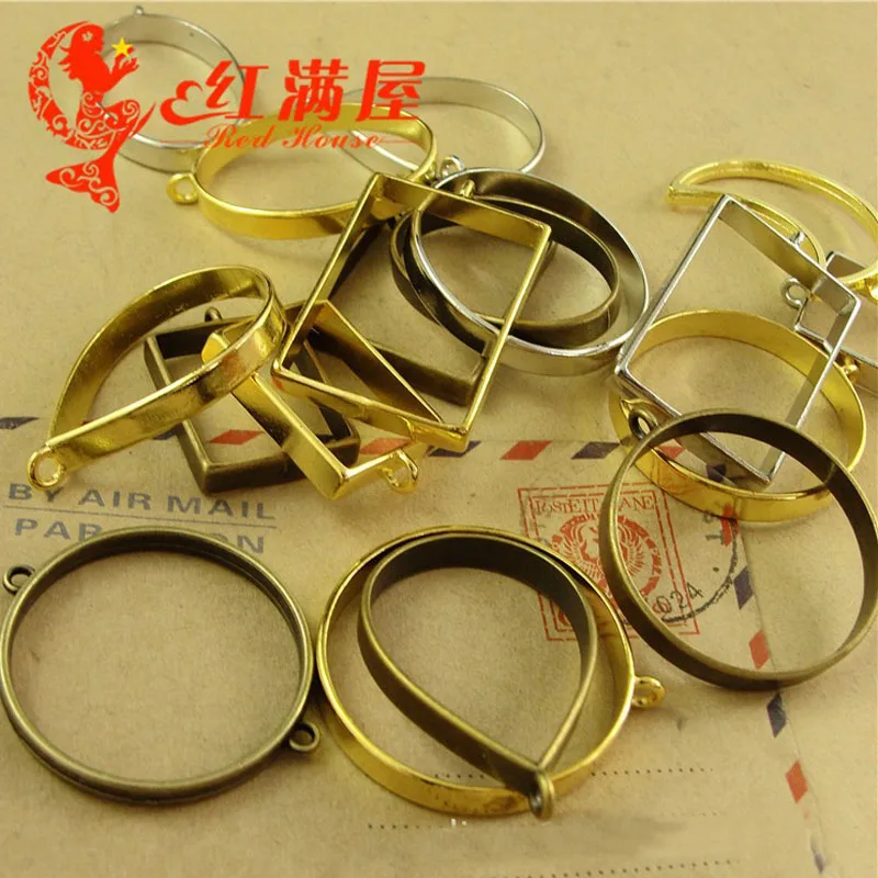 10 шт. металлическая полая рама с клеем пустой подвесной лоток золотой ободок