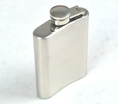 Новая плоская фляжка для спирта и ликера из нержавеющей стали + колпачок воронка 3
