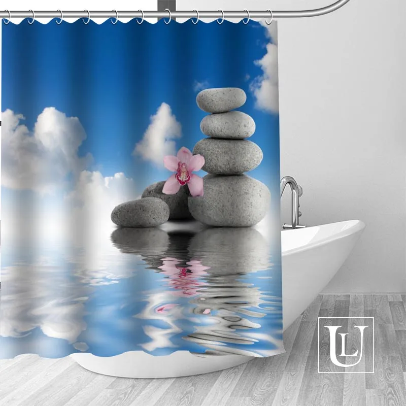 

Custom stone Curtain Fabric Modern Shower Curtain bathroom beautiful Curtains Bath decor Polyester Cloth Waterproof